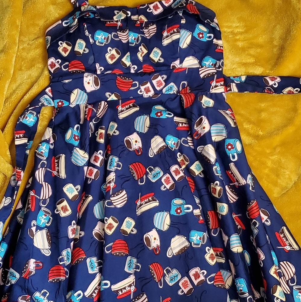 Modcloth style coffee diner dress